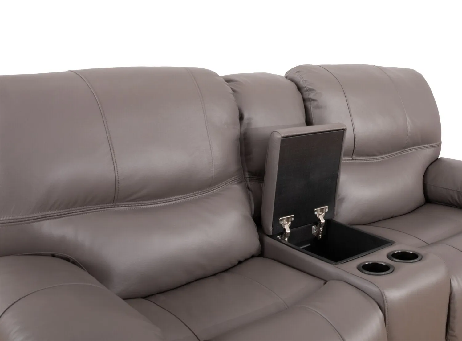 Darlington Genuine Leather Power Reclining Loveseat - Grey