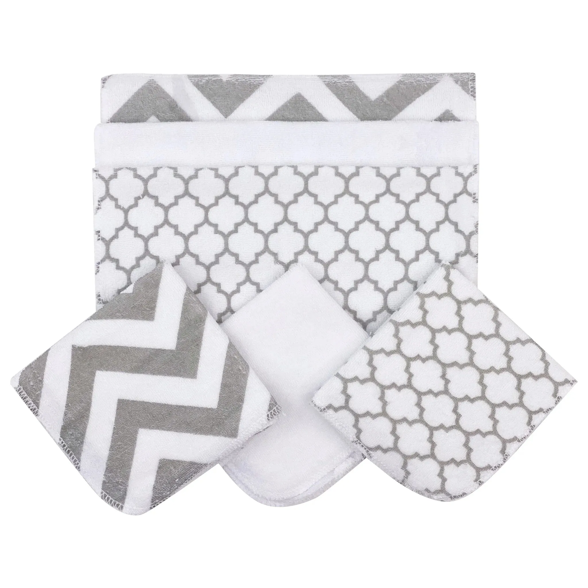 Kushies Ultra Soft Premium quality Baby Washcloths/Towels, 6 Pack, Grey