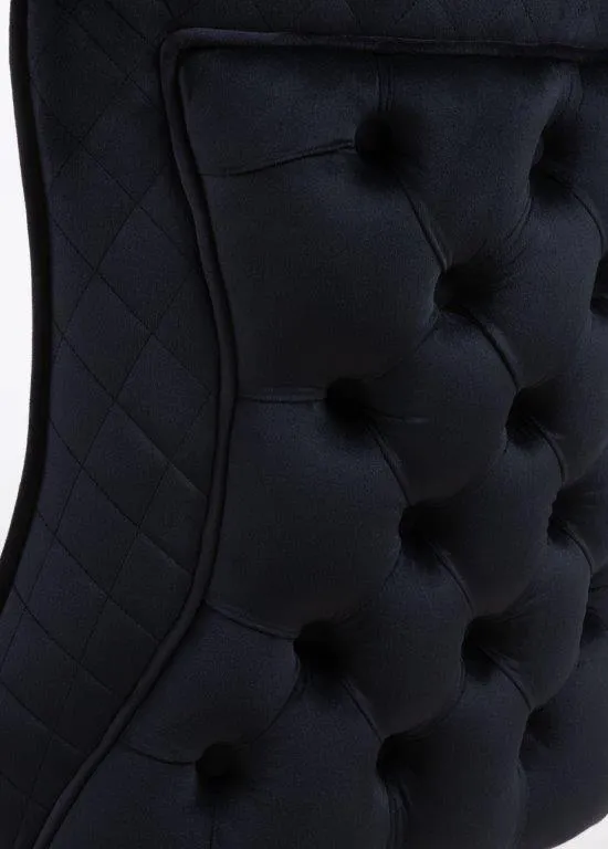 New Arrival Velvet Angela Dining Chairs with Chrome Frame Detailed Stitching and Soft Touch Velvet Available in Black